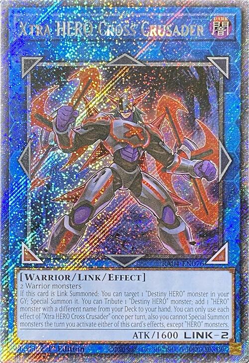 Xtra HERO Cross Crusader [RA04-EN076] Platinum Secret Rare | Good Games Morley