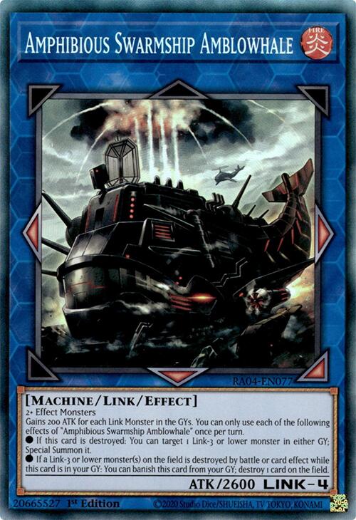 Amphibious Swarmship Amblowhale [RA04-EN077] Prismatic Collector's Rare | Good Games Morley