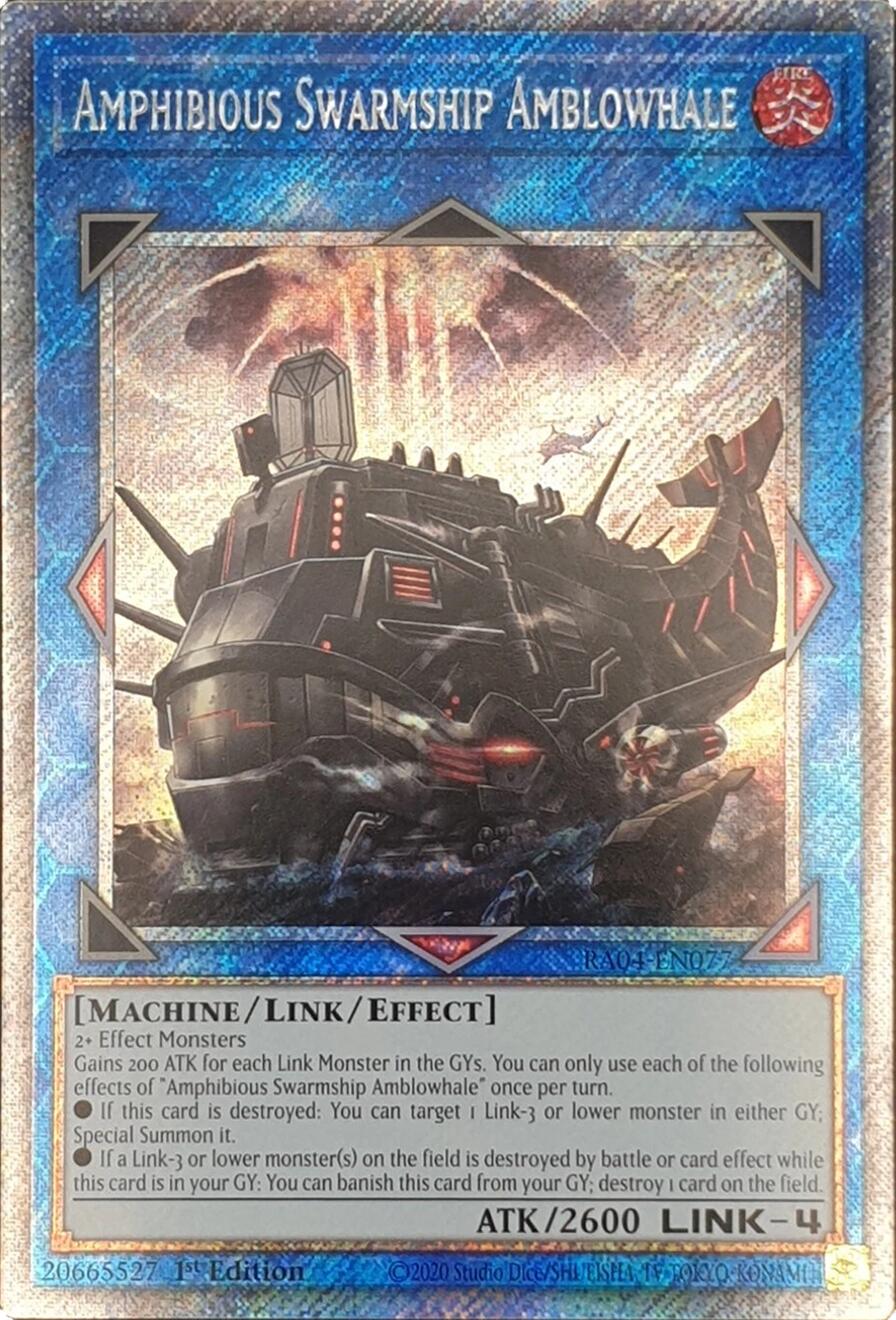 Amphibious Swarmship Amblowhale [RA04-EN077] Platinum Secret Rare | Good Games Morley