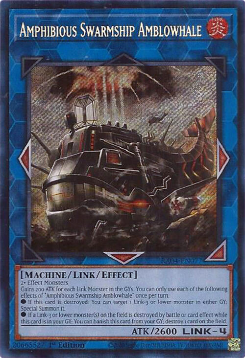 Amphibious Swarmship Amblowhale [RA04-EN077] Secret Rare | Good Games Morley