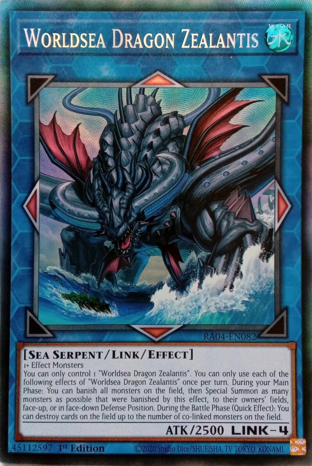 Worldsea Dragon Zealantis [RA04-EN082] Prismatic Collector's Rare | Good Games Morley