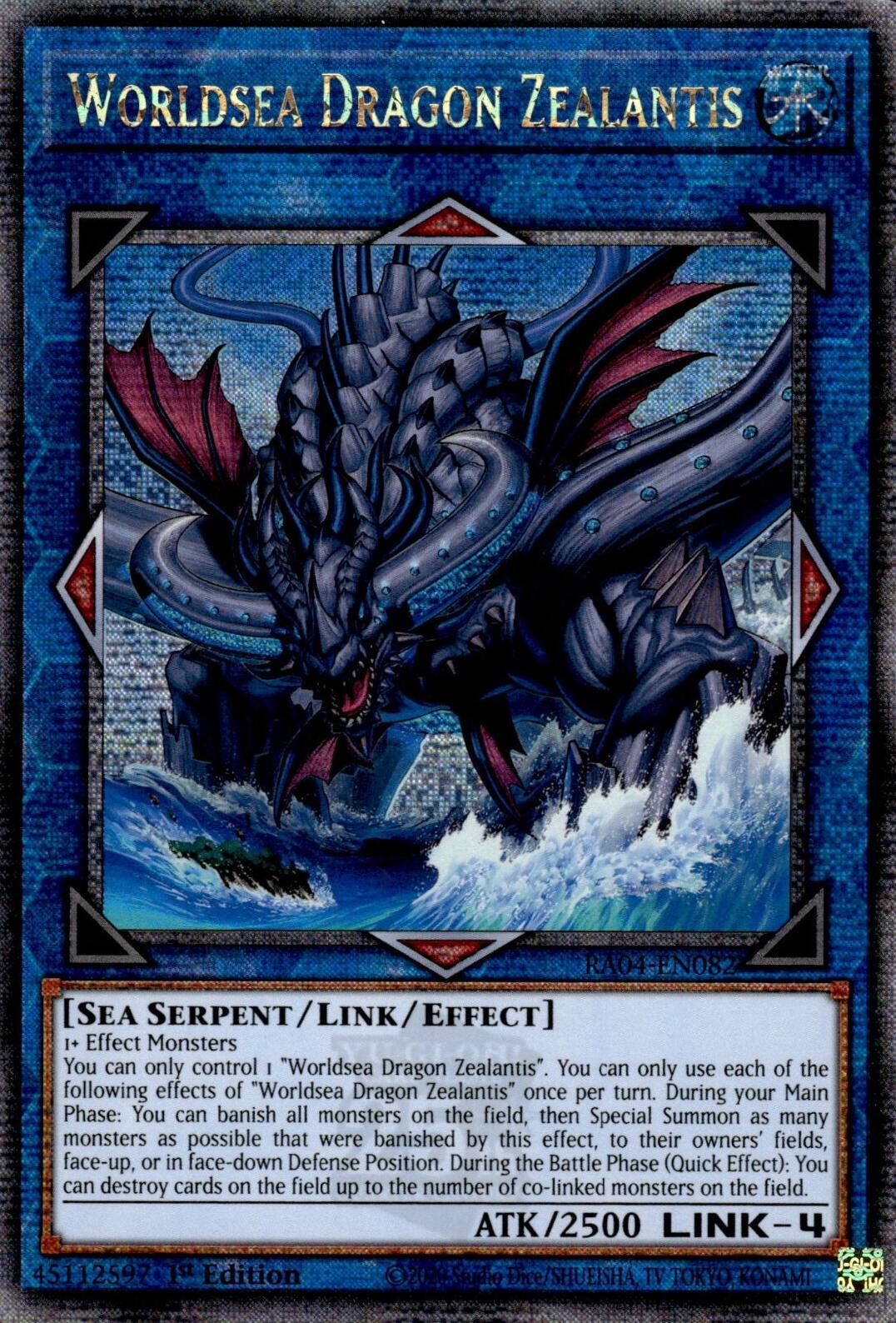 Worldsea Dragon Zealantis [RA04-EN082] Quarter Century Secret Rare | Good Games Morley