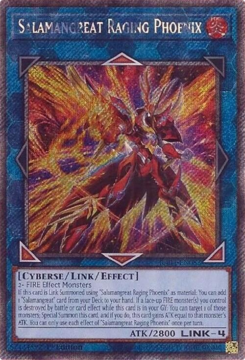 Salamangreat Raging Phoenix [RA04-EN083] Platinum Secret Rare | Good Games Morley
