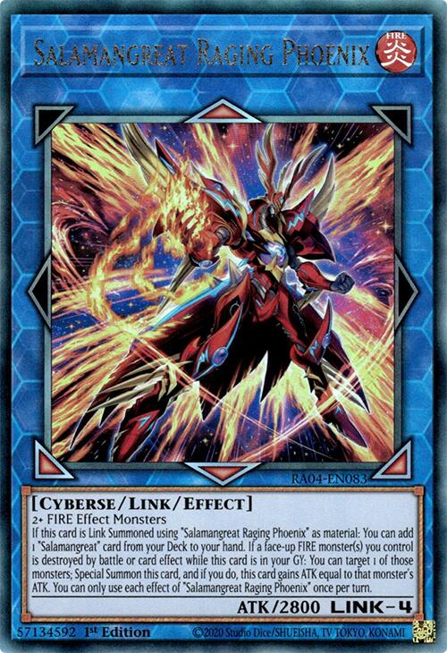 Salamangreat Raging Phoenix [RA04-EN083] Prismatic Ultimate Rare | Good Games Morley
