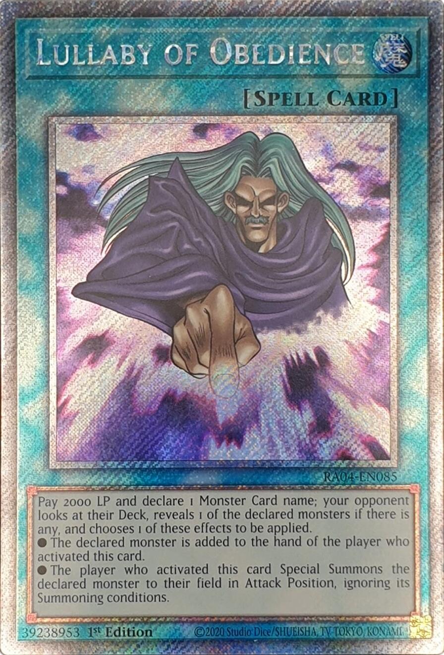 Lullaby of Obedience [RA04-EN085] Platinum Secret Rare | Good Games Morley
