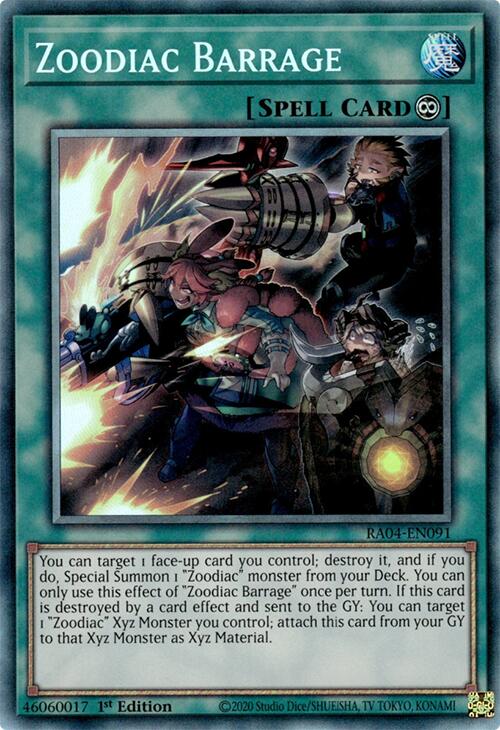 Zoodiac Barrage [RA04-EN091] Prismatic Collector's Rare | Good Games Morley