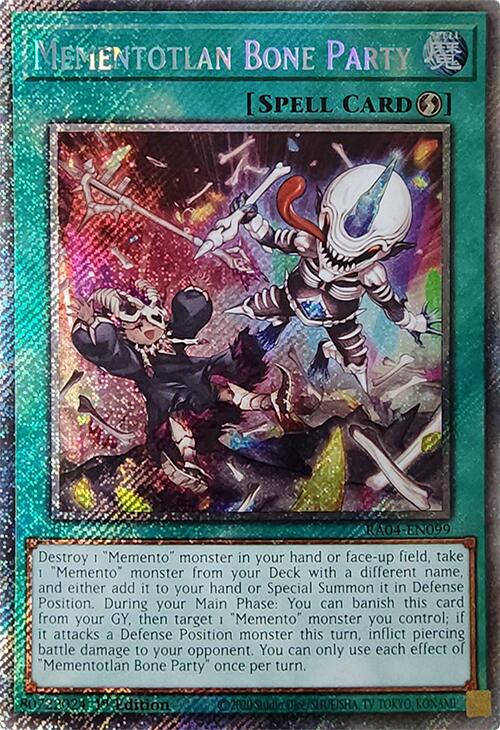 Mementotlan Bone Party [RA04-EN099] Platinum Secret Rare | Good Games Morley