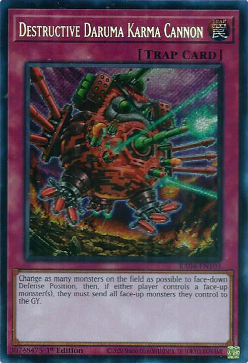 Destructive Daruma Karma Cannon [RA04-EN103] Secret Rare | Good Games Morley