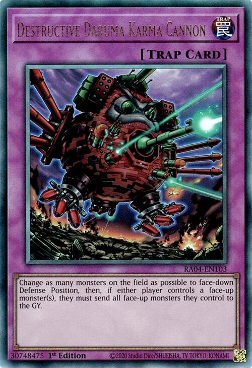 Destructive Daruma Karma Cannon [RA04-EN103] Prismatic Ultimate Rare | Good Games Morley