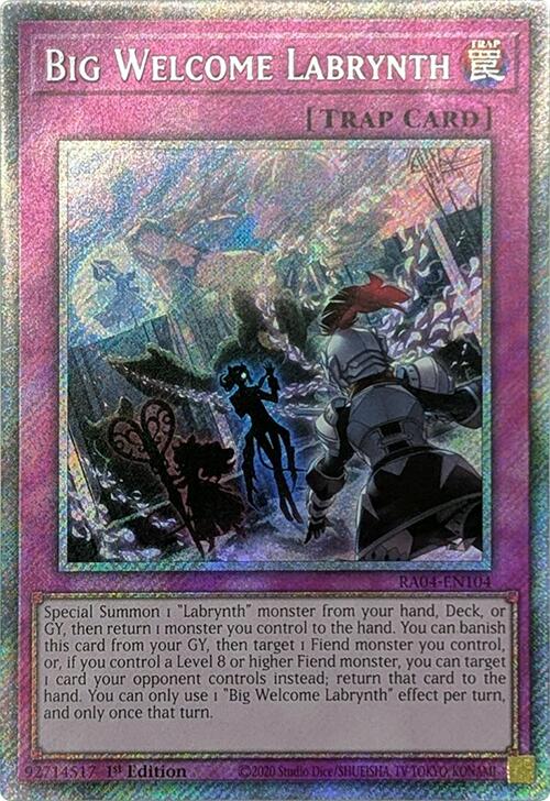 Big Welcome Labrynth [RA04-EN104] Platinum Secret Rare | Good Games Morley