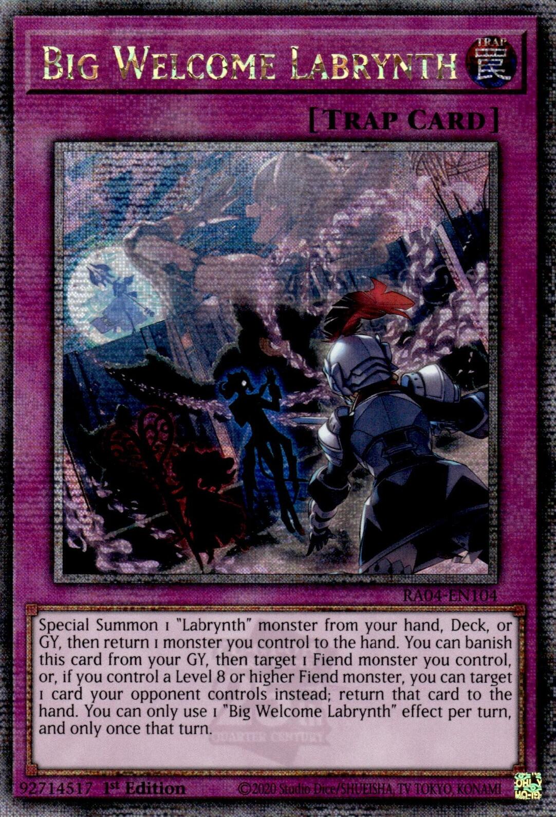 Big Welcome Labrynth [RA04-EN104] Quarter Century Secret Rare | Good Games Morley