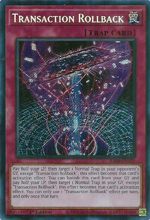 Transaction Rollback [RA04-EN105] Secret Rare | Good Games Morley