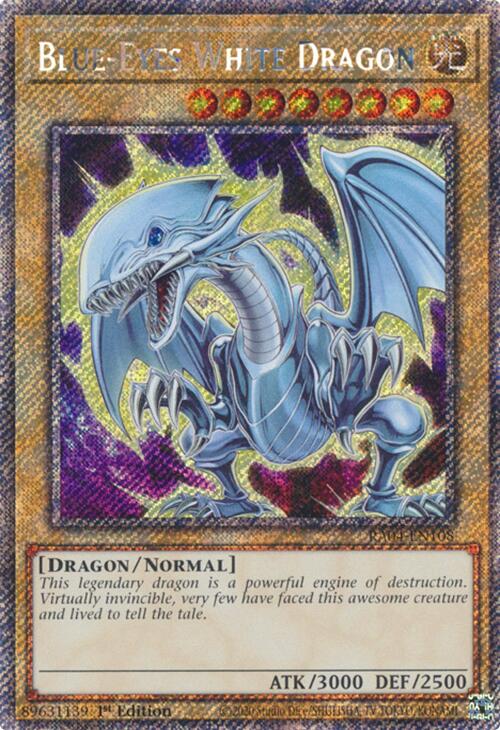 Blue-Eyes White Dragon (7th Art) [RA04-EN108] Platinum Secret Rare | Good Games Morley