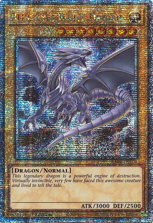 Blue-Eyes White Dragon (8th Art) [RA04-EN108] Quarter Century Secret Rare | Good Games Morley