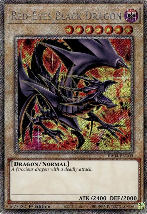 Red-Eyes Black Dragon (8th Art) [RA04-EN109] Platinum Secret Rare | Good Games Morley