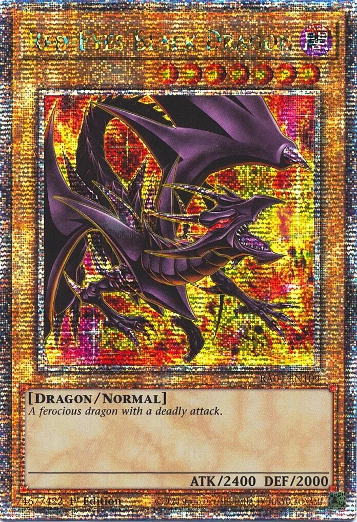 Red-Eyes Black Dragon (8th Art) [RA04-EN109] Quarter Century Secret Rare | Good Games Morley
