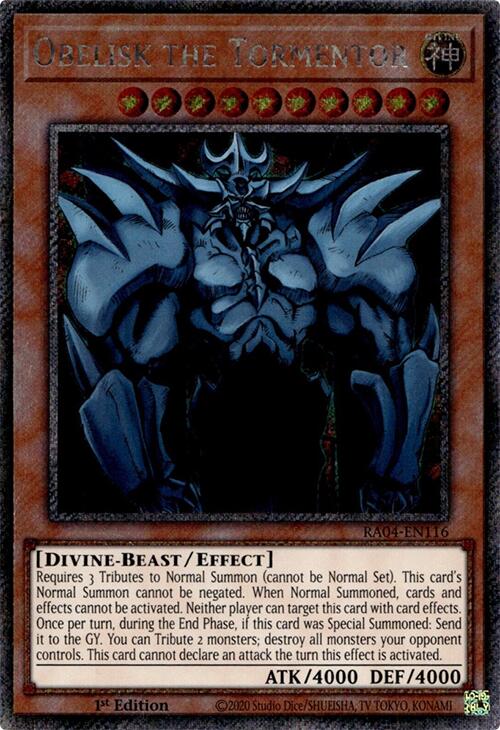 Obelisk the Tormentor [RA04-EN116] Platinum Secret Rare | Good Games Morley