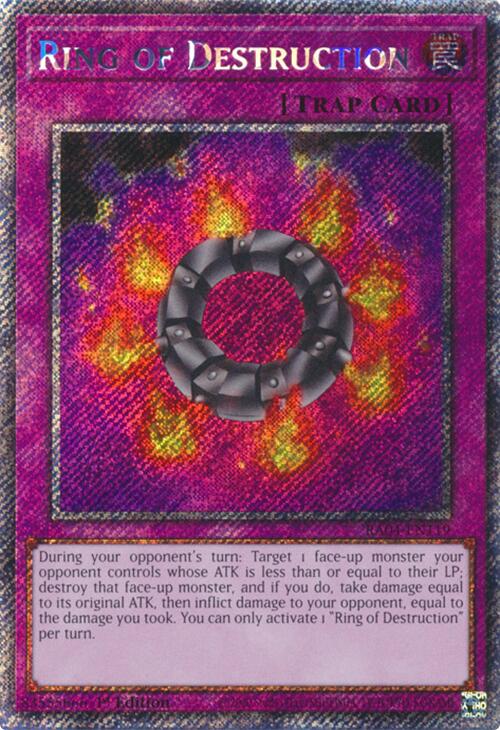 Ring of Destruction [RA04-EN119] Platinum Secret Rare | Good Games Morley