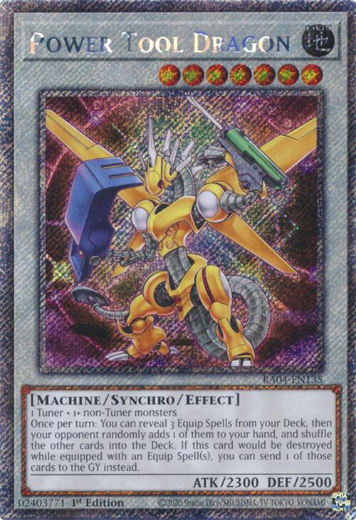 Power Tool Dragon [RA04-EN135] Platinum Secret Rare | Good Games Morley