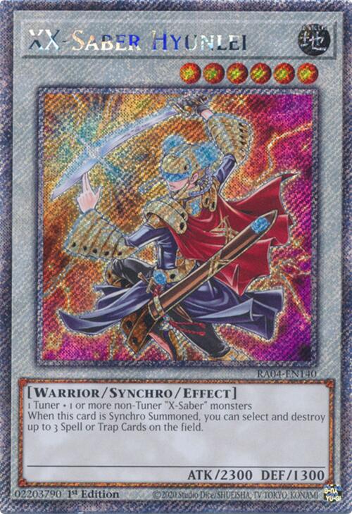 XX-Saber Hyunlei [RA04-EN140] Platinum Secret Rare | Good Games Morley