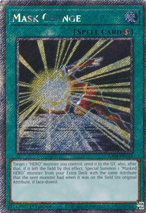 Mask Change [RA04-EN142] Platinum Secret Rare | Good Games Morley