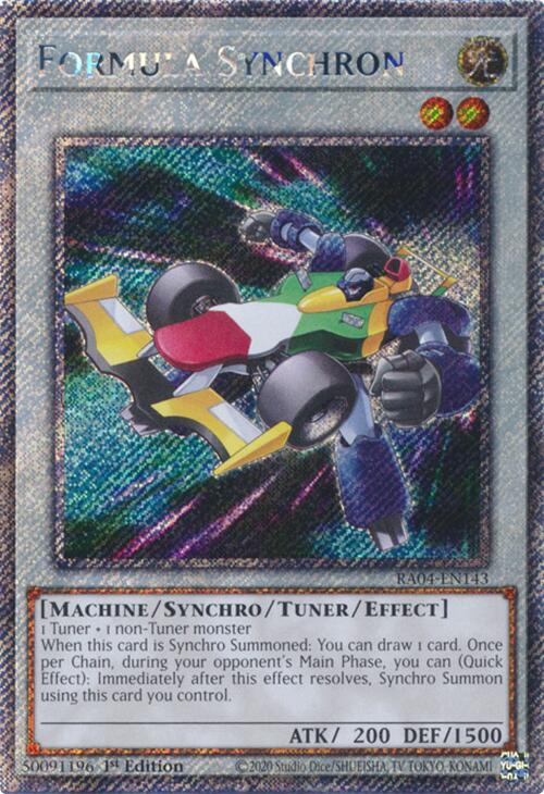 Formula Synchron [RA04-EN143] Platinum Secret Rare | Good Games Morley