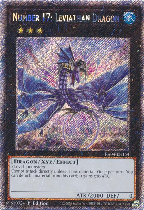 Number 17: Leviathan Dragon [RA04-EN154] Platinum Secret Rare | Good Games Morley