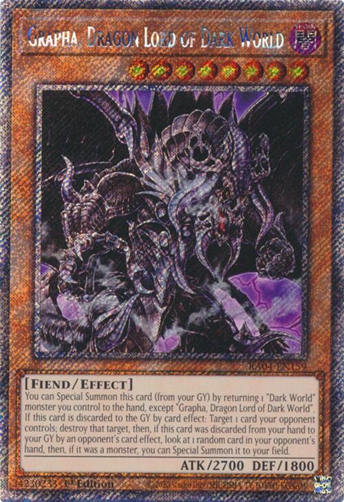 Grapha, Dragon Lord of Dark World [RA04-EN159] Platinum Secret Rare | Good Games Morley