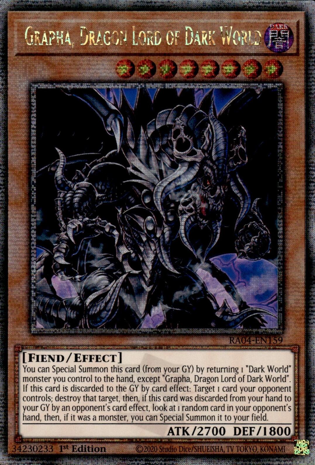 Grapha, Dragon Lord of Dark World [RA04-EN159] Quarter Century Secret Rare | Good Games Morley