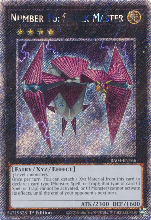 Number 16: Shock Master [RA04-EN166] Platinum Secret Rare | Good Games Morley