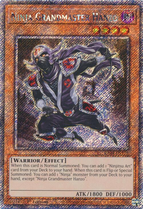 Ninja Grandmaster Hanzo [RA04-EN173] Platinum Secret Rare | Good Games Morley