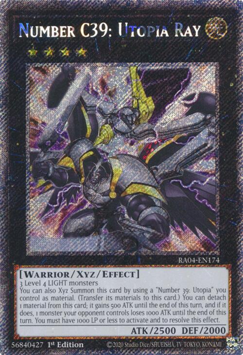 Number C39: Utopia Ray [RA04-EN174] Platinum Secret Rare | Good Games Morley