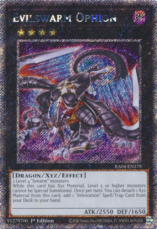 Evilswarm Ophion [RA04-EN179] Platinum Secret Rare | Good Games Morley