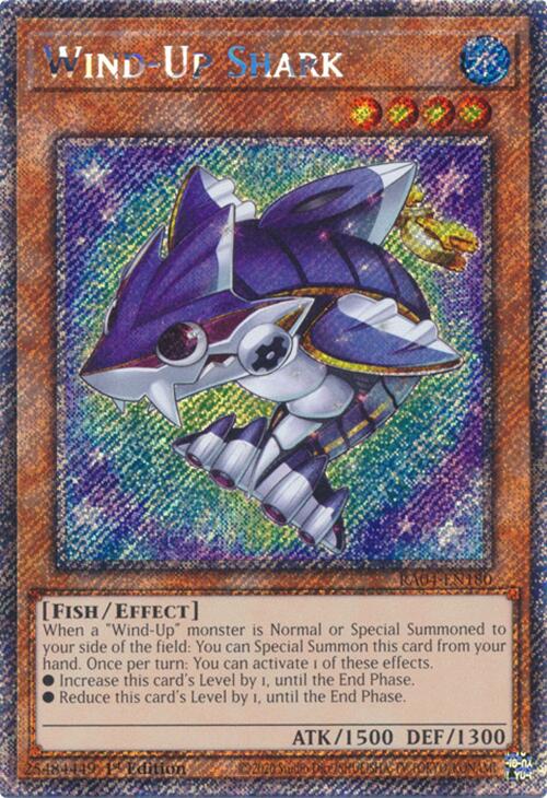 Wind-Up Shark [RA04-EN180] Platinum Secret Rare | Good Games Morley
