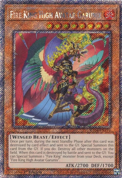 Fire King High Avatar Garunix [RA04-EN194] Platinum Secret Rare | Good Games Morley