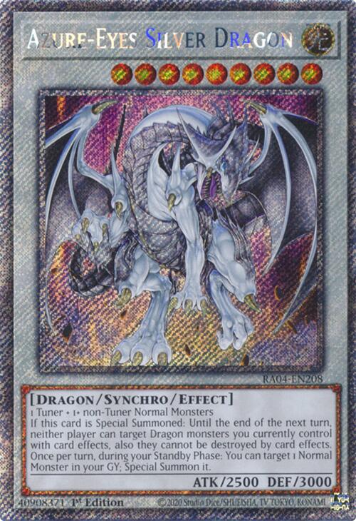 Azure-Eyes Silver Dragon [RA04-EN208] Platinum Secret Rare | Good Games Morley