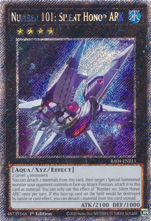 Number 101: Silent Honor ARK [RA04-EN211] Platinum Secret Rare | Good Games Morley
