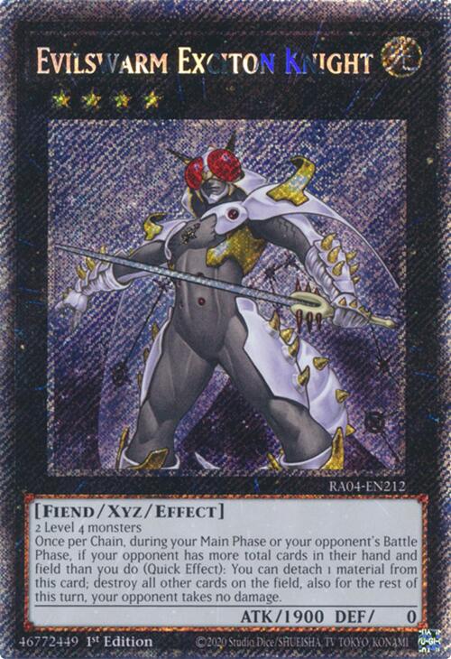 Evilswarm Exciton Knight [RA04-EN212] Platinum Secret Rare | Good Games Morley