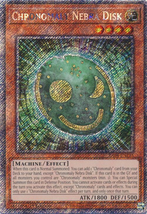 Chronomaly Nebra Disk [RA04-EN213] Platinum Secret Rare | Good Games Morley