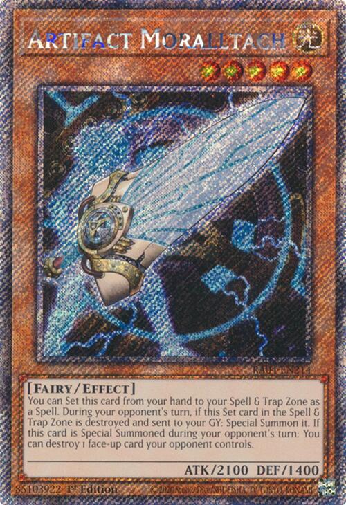 Artifact Moralltach [RA04-EN214] Platinum Secret Rare | Good Games Morley