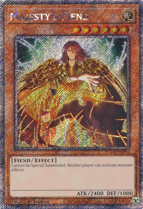 Majesty's Fiend [RA04-EN216] Platinum Secret Rare | Good Games Morley