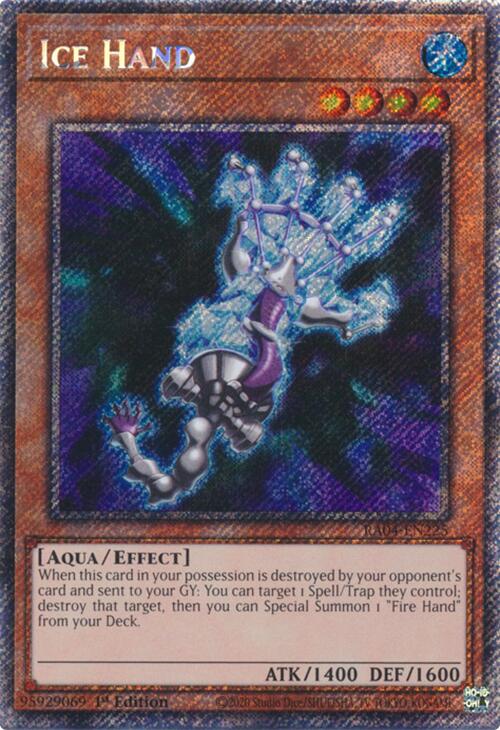 Ice Hand [RA04-EN225] Platinum Secret Rare | Good Games Morley
