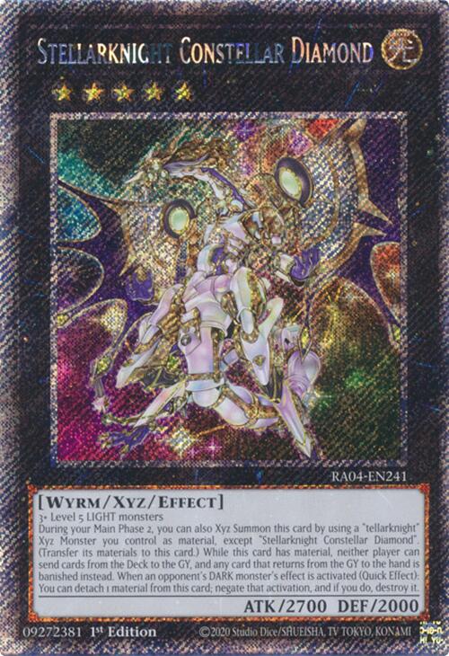 Stellarknight Constellar Diamond [RA04-EN241] Platinum Secret Rare | Good Games Morley