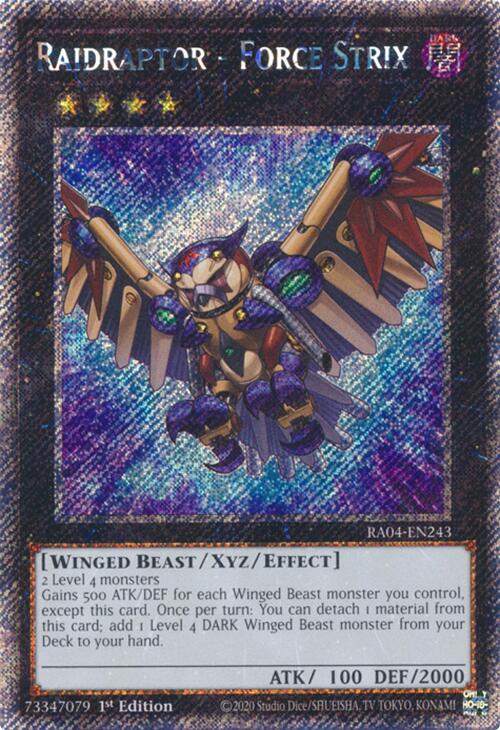 Raidraptor - Force Strix [RA04-EN243] Platinum Secret Rare | Good Games Morley