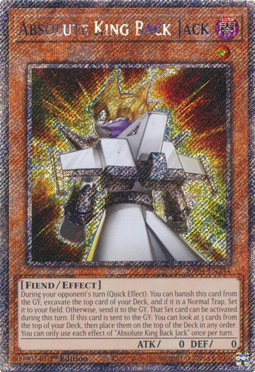 Absolute King Back Jack [RA04-EN244] Platinum Secret Rare | Good Games Morley