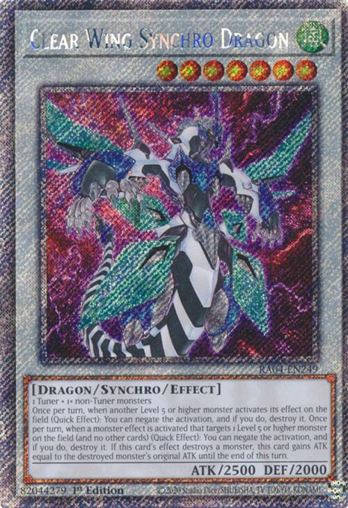 Clear Wing Synchro Dragon [RA04-EN249] Platinum Secret Rare | Good Games Morley
