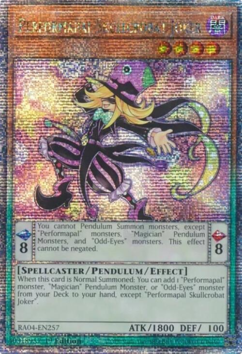 Performapal Skullcrobat Joker [RA04-EN257] Quarter Century Secret Rare | Good Games Morley