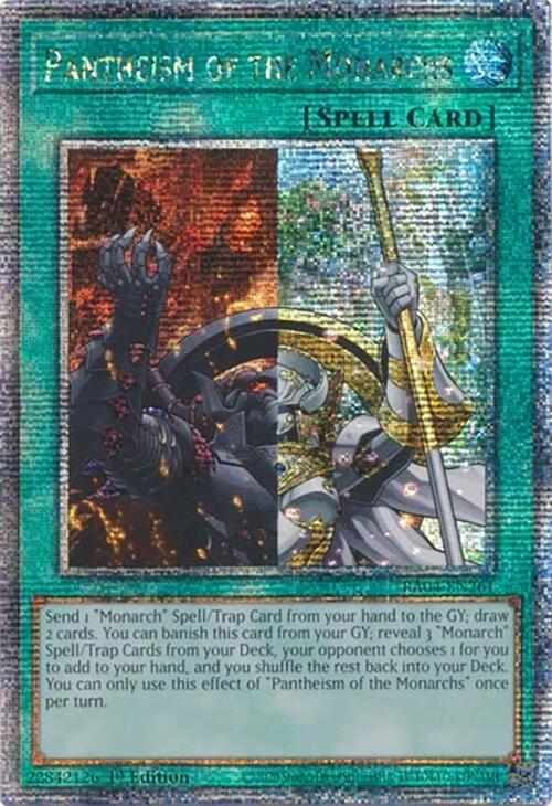 Pantheism of the Monarchs [RA04-EN261] Quarter Century Secret Rare | Good Games Morley