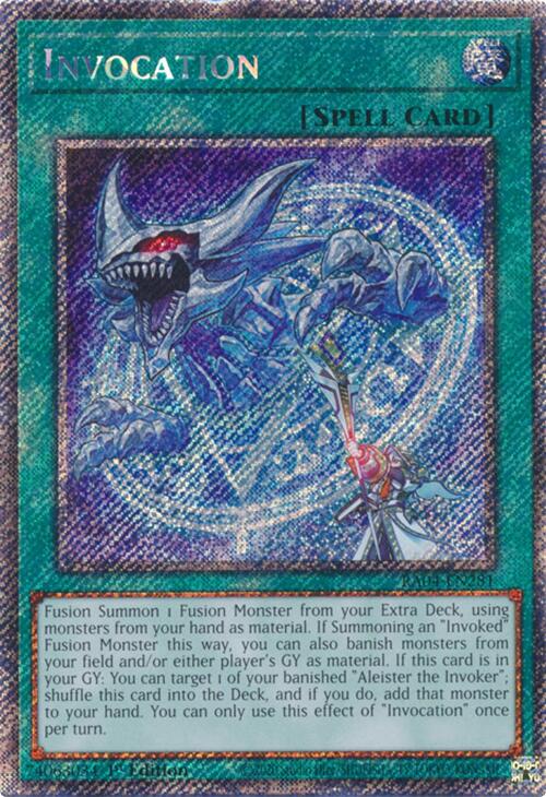 Invocation [RA04-EN281] Platinum Secret Rare | Good Games Morley
