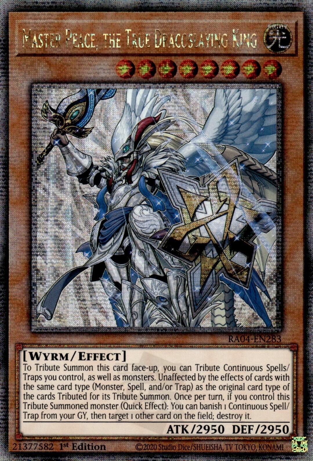 Master Peace, the True Dracoslaying King [RA04-EN283] Quarter Century Secret Rare | Good Games Morley
